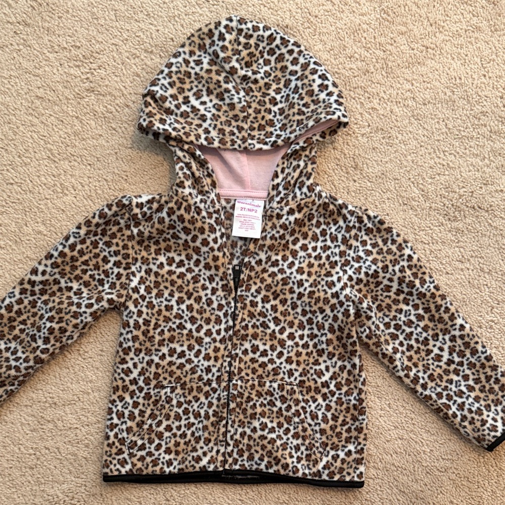 Leopard Print Fleece Jacket for Kids